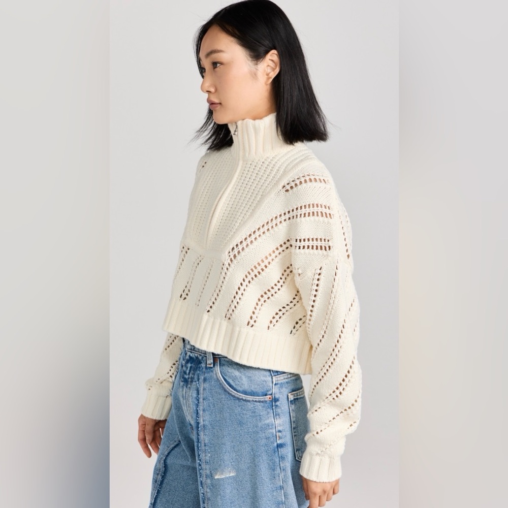 STAUD Cropped Hampton Sweater Sz S - Picture 3 of 10